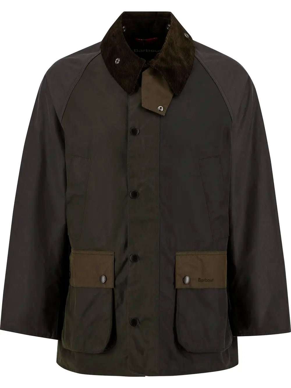 Barbour Patchwork Oversized Bedale Waxed Jacket Sage Multi - Steranko Clothing Manchester