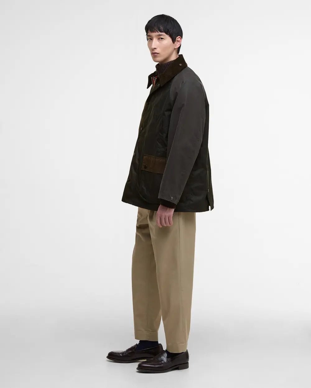 Barbour Patchwork Oversized Bedale Waxed Jacket Sage Multi - Steranko Clothing Manchester