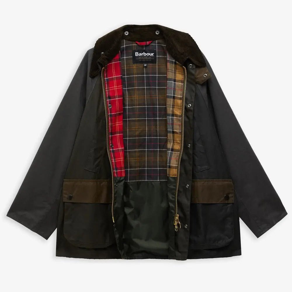 Barbour Patchwork Oversized Bedale Waxed Jacket Sage Multi - Steranko Clothing Manchester