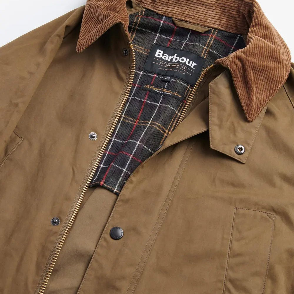 Barbour Peached Oversized Bedale Casual Jacket Dark Sand - Steranko Clothing Manchester