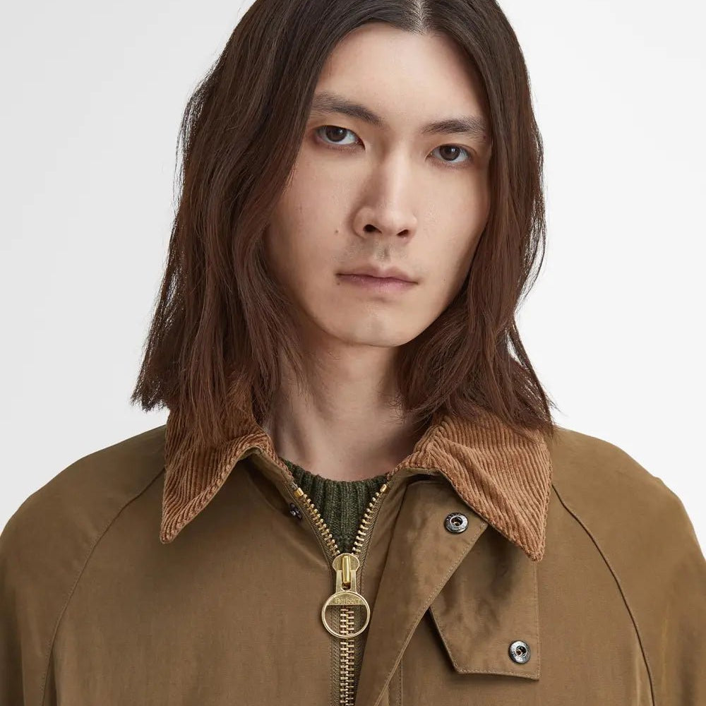 Barbour Peached Oversized Bedale Casual Jacket Dark Sand - Steranko Clothing Manchester