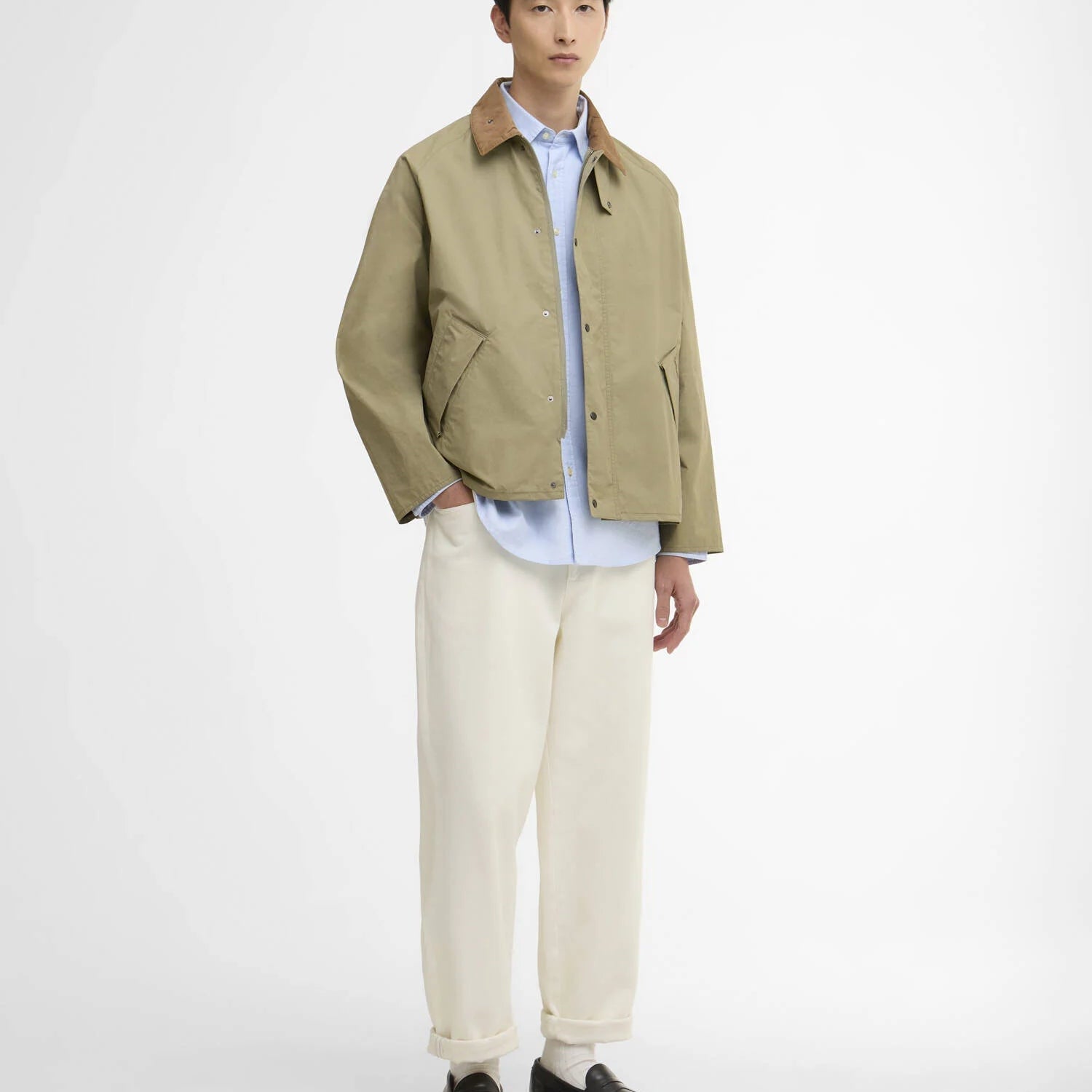 Barbour Ripstop Transport Showerproof Jacket Bleached Olive - Steranko Clothing Manchester