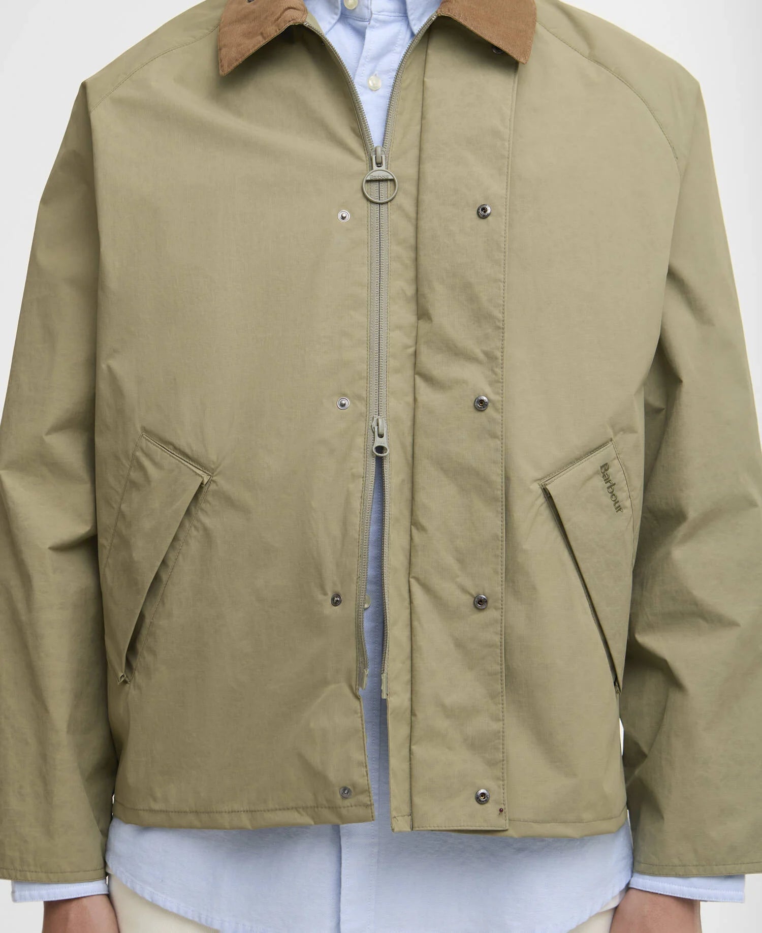 Barbour Ripstop Transport Showerproof Jacket Bleached Olive - Steranko Clothing Manchester