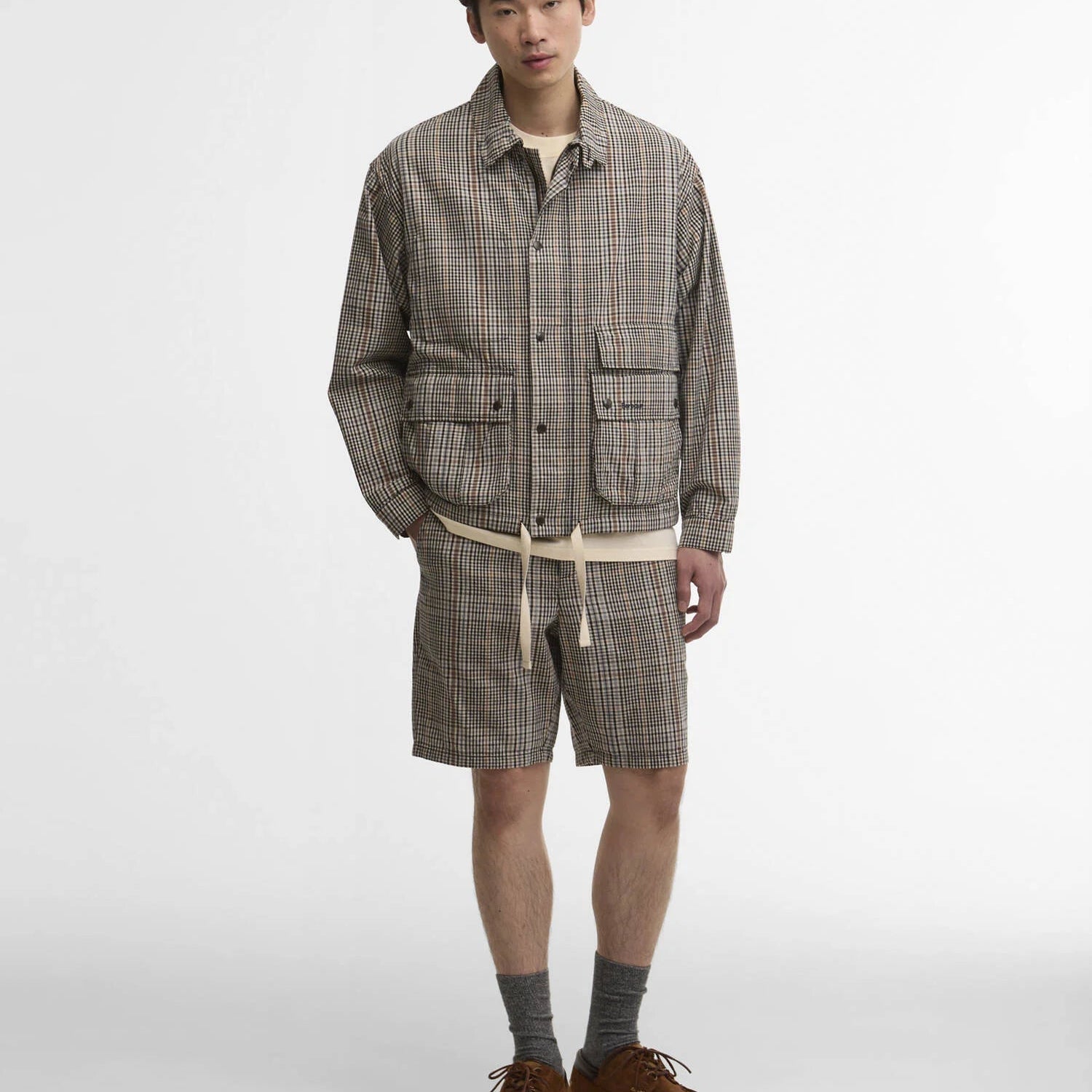 Barbour Westoe Check Casual Jacket Neutral Check - Steranko Clothing Manchester