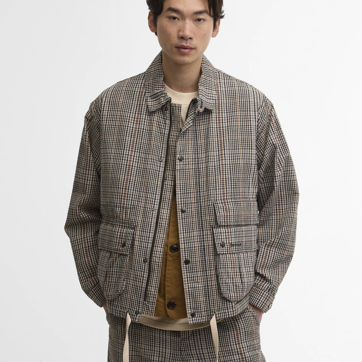 Barbour Westoe Check Casual Jacket Neutral Check - Steranko Clothing Manchester