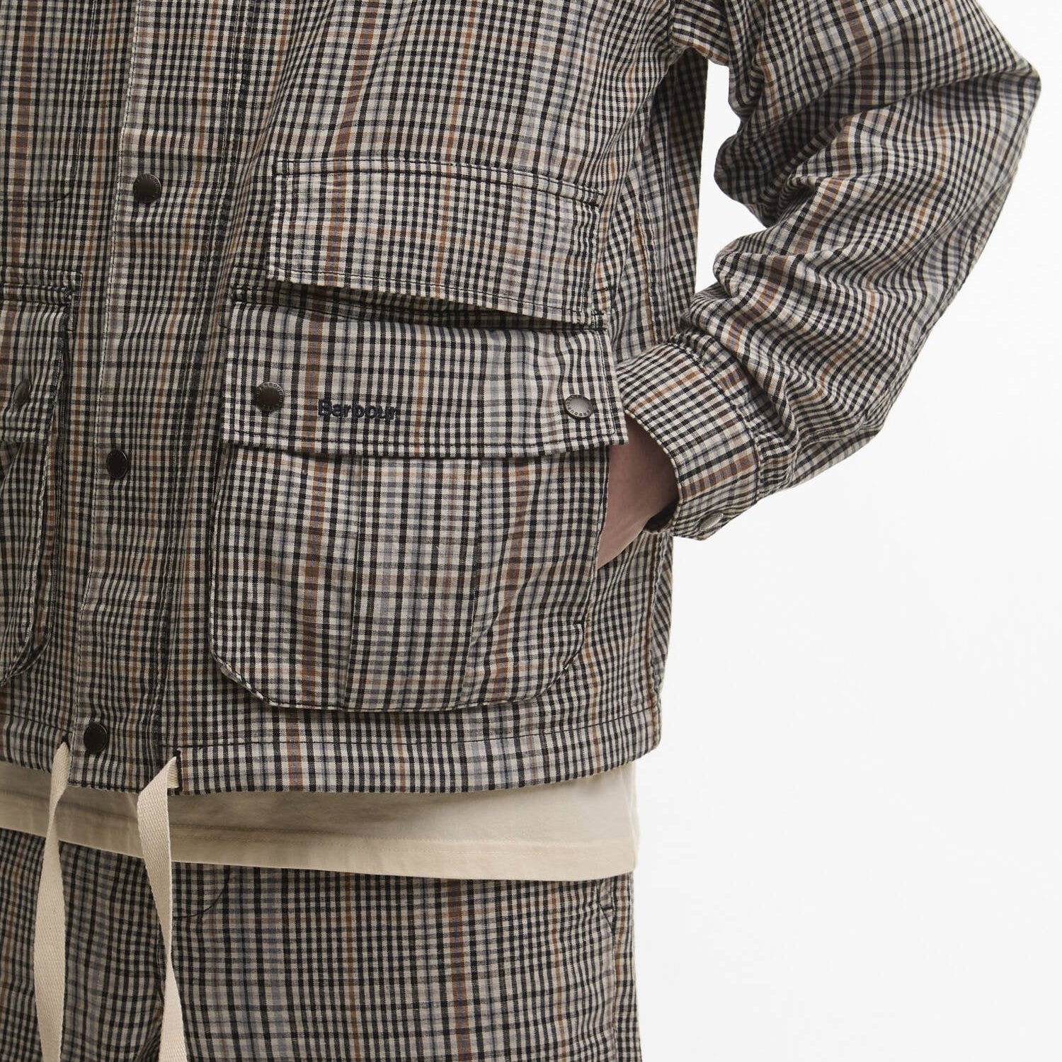 Barbour Westoe Check Casual Jacket Neutral Check - Steranko Clothing Manchester