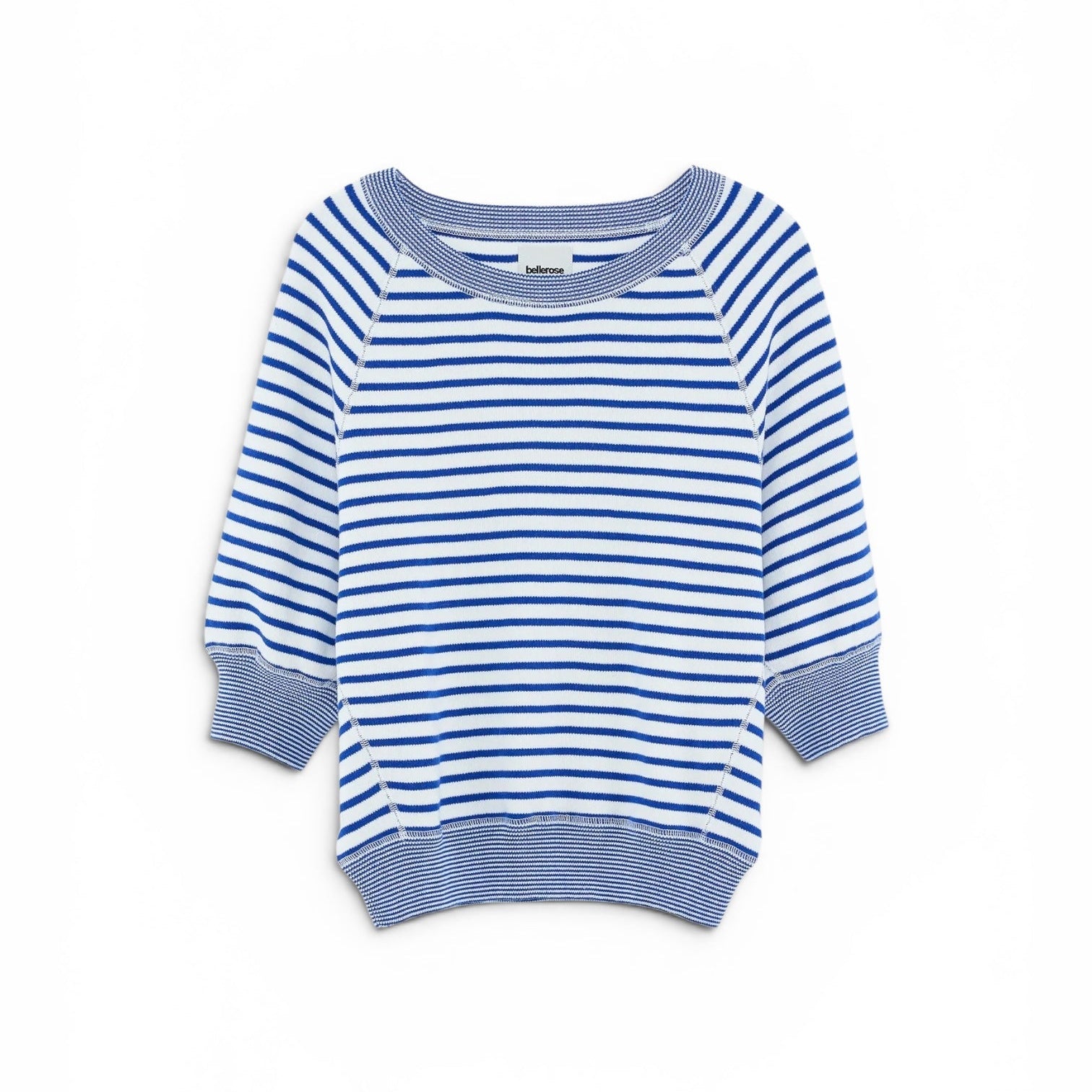 Bellerose Anglet Striped Crewneck Sweater Gitane/Vintage White - Steranko Clothing Manchester