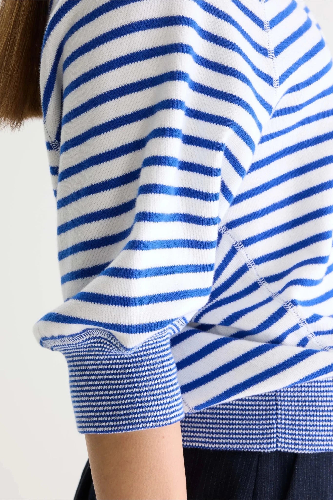 Bellerose Anglet Striped Crewneck Sweater Gitane/Vintage White - Steranko Clothing Manchester