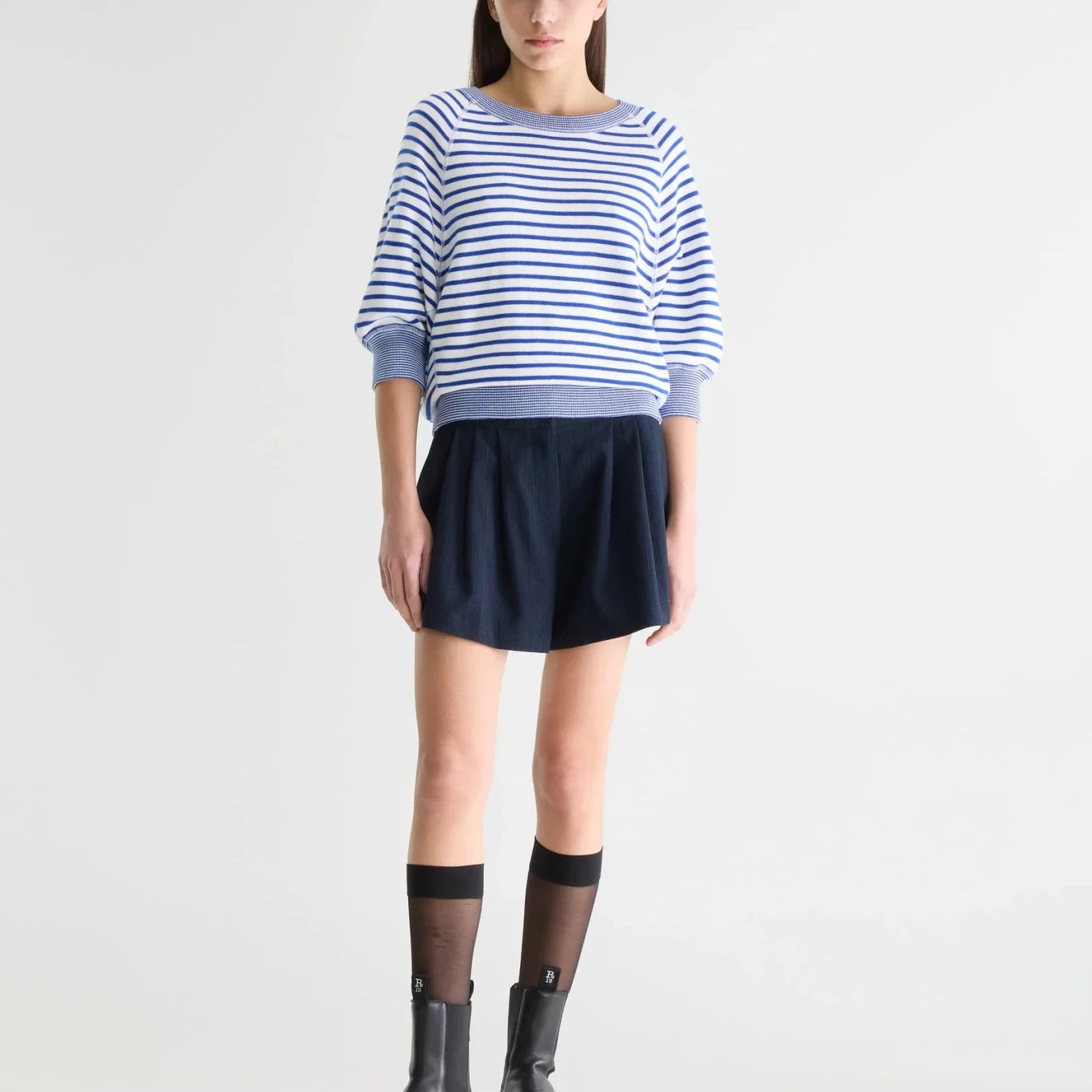 Bellerose Anglet Striped Crewneck Sweater Gitane/Vintage White - Steranko Clothing Manchester