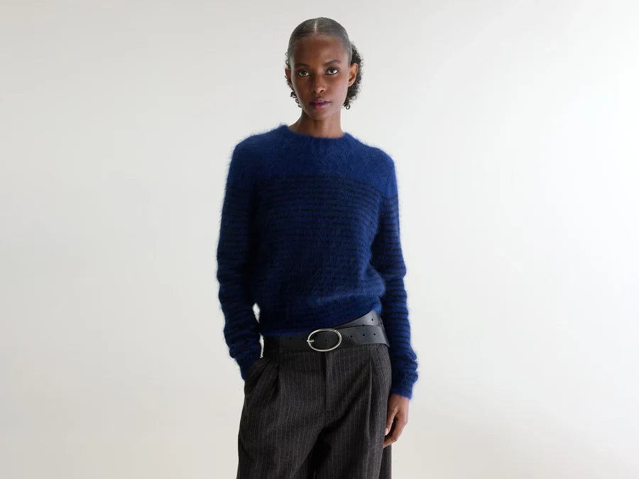 Bellerose Datir Crewneck Sweater Stripe A - Steranko Clothing Manchester
