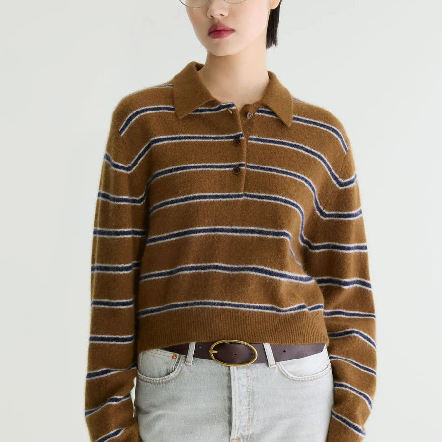 Bellerose Dussyr Striped Polo Sweater Stripe E - Steranko Clothing Manchester