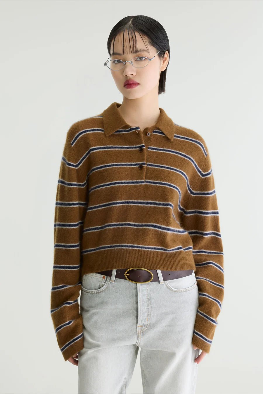Bellerose Dussyr Striped Polo Sweater Stripe E - Steranko Clothing Manchester