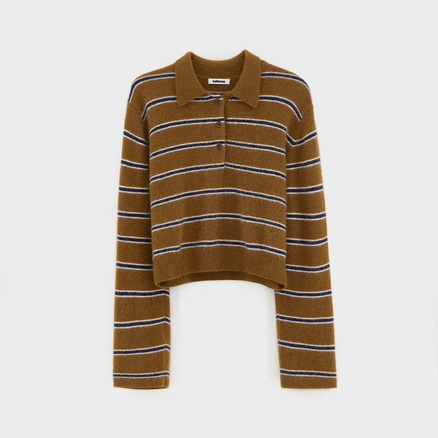 Bellerose Dussyr Striped Polo Sweater Stripe E - Steranko Clothing Manchester
