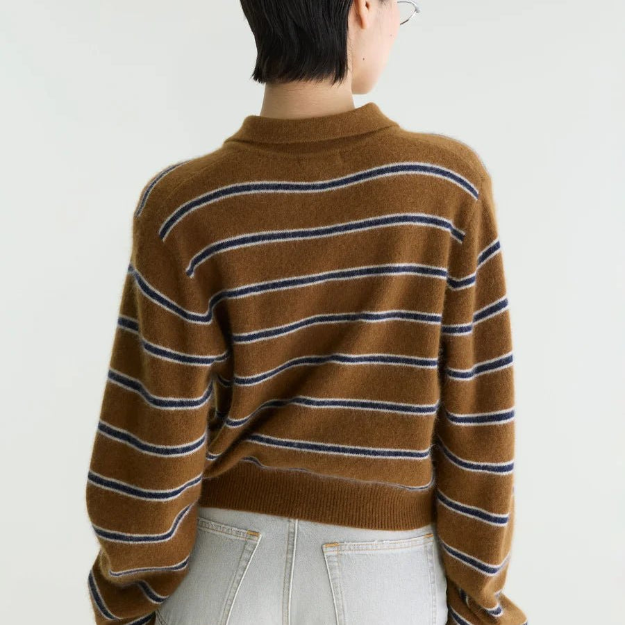 Bellerose Dussyr Striped Polo Sweater Stripe E - Steranko Clothing Manchester
