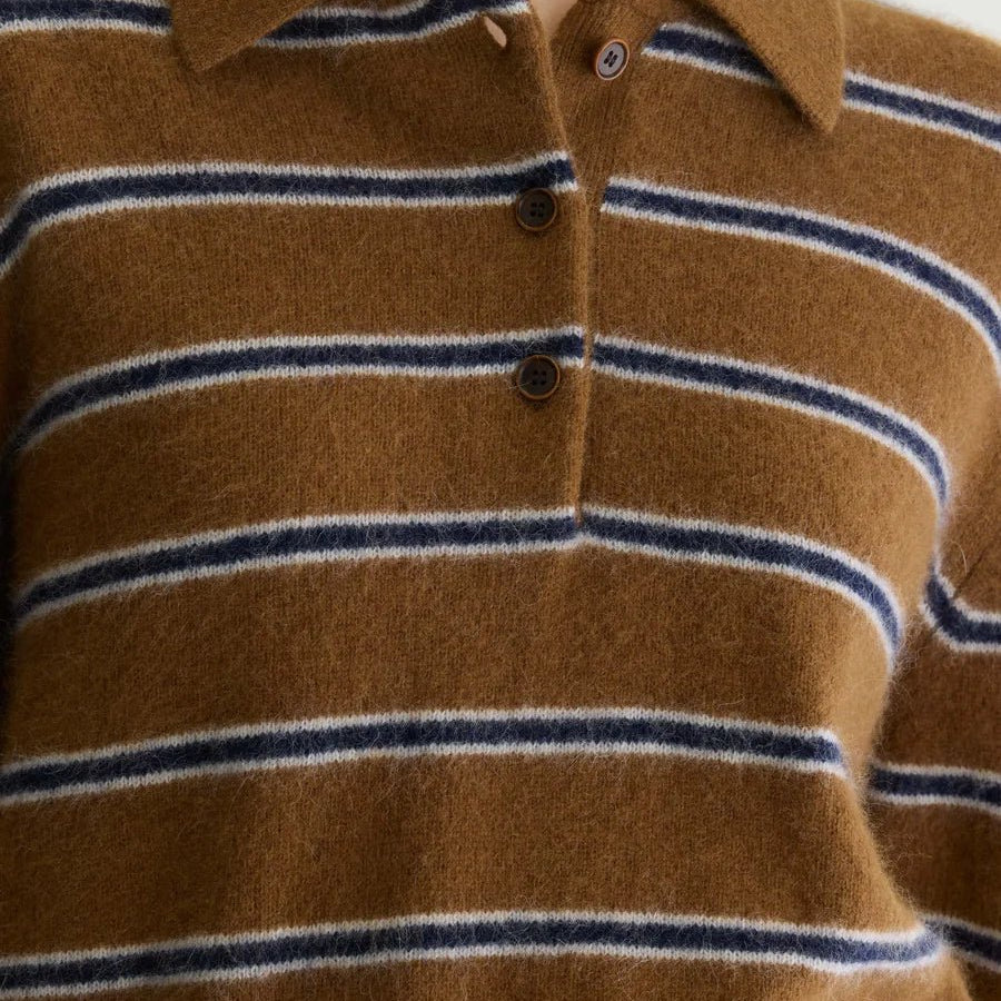 Bellerose Dussyr Striped Polo Sweater Stripe E - Steranko Clothing Manchester
