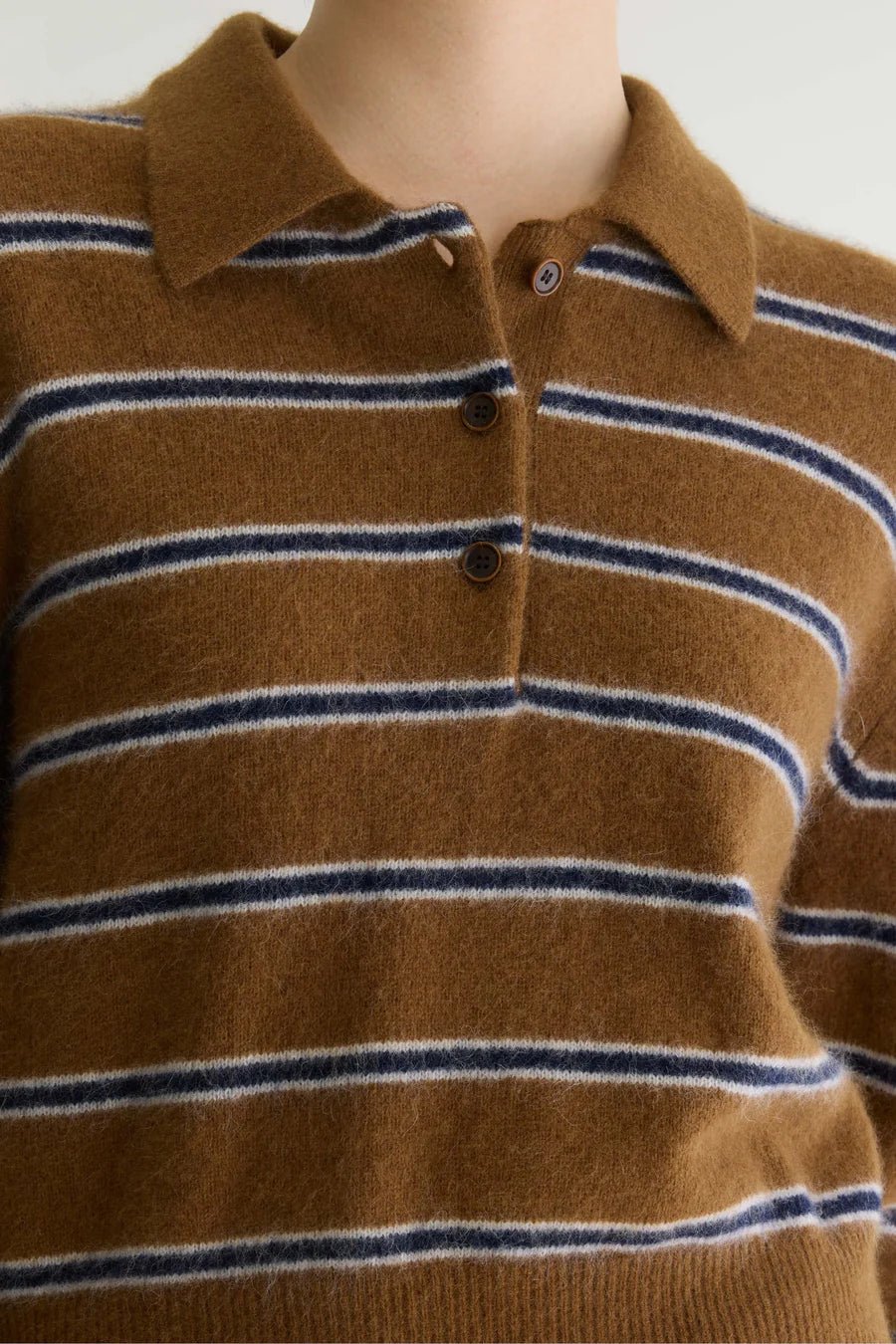 Bellerose Dussyr Striped Polo Sweater Stripe E - Steranko Clothing Manchester