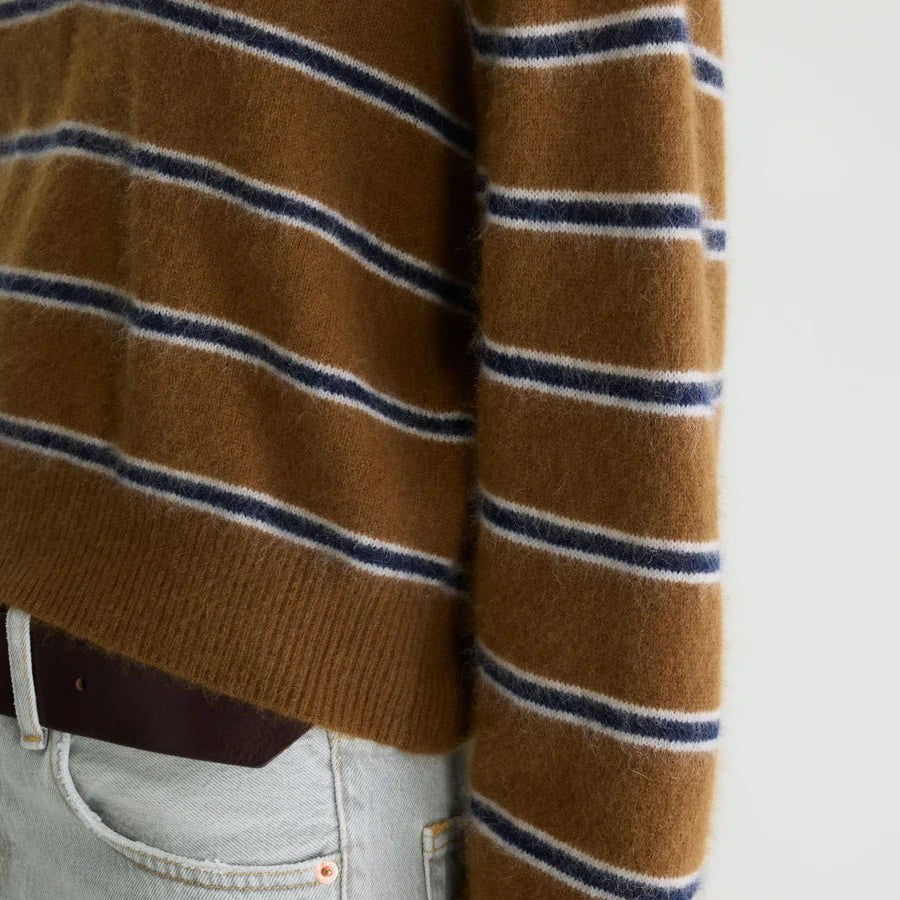 Bellerose Dussyr Striped Polo Sweater Stripe E - Steranko Clothing Manchester
