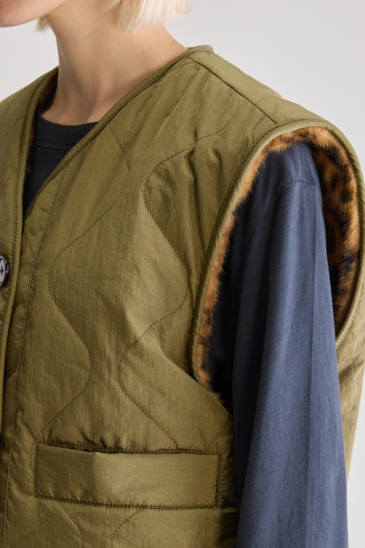 Bellerose Eloise Reversible Oversized Gilet Army - Steranko Clothing Manchester