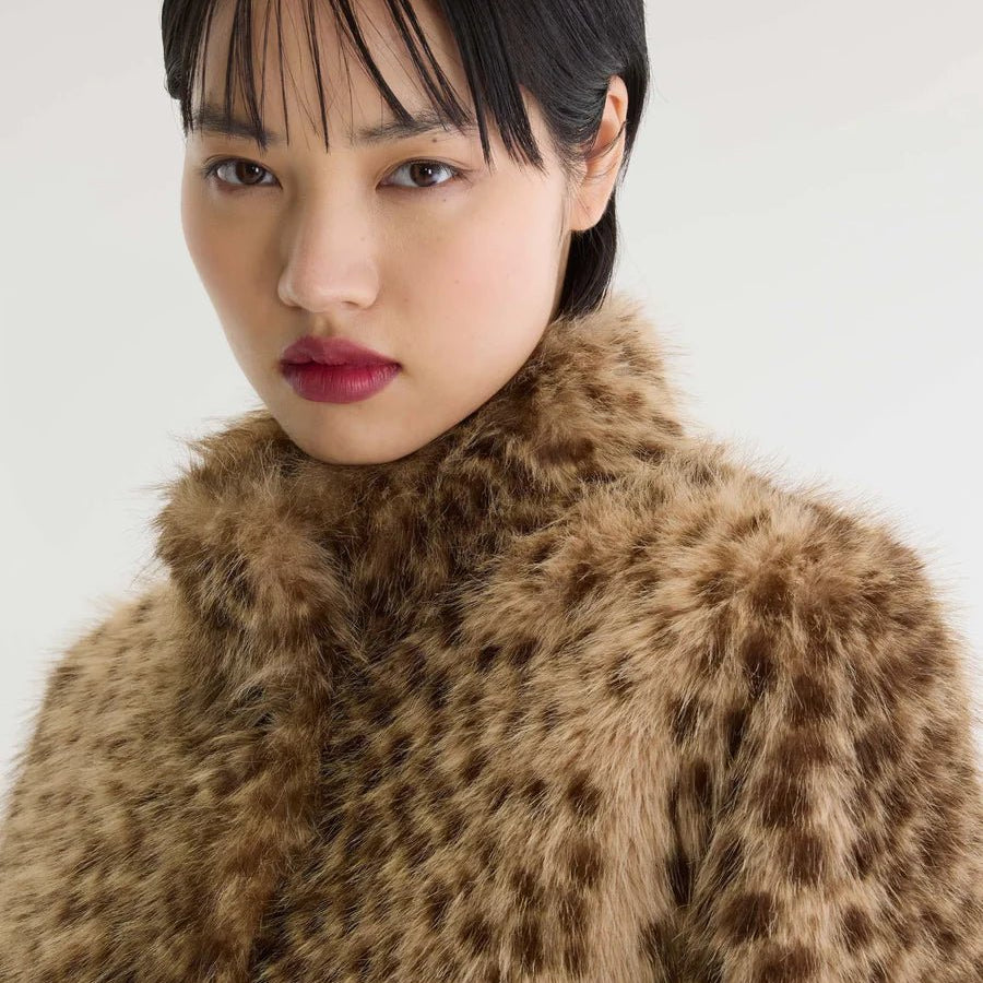 Bellerose Enjoy Faux Fur Jacket Leopard Print - Steranko Clothing Manchester
