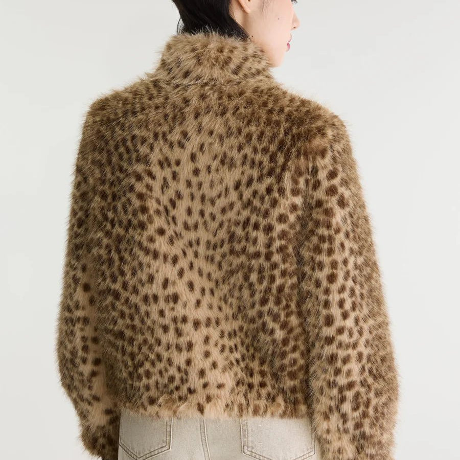 Bellerose Enjoy Faux Fur Jacket Leopard Print - Steranko Clothing Manchester