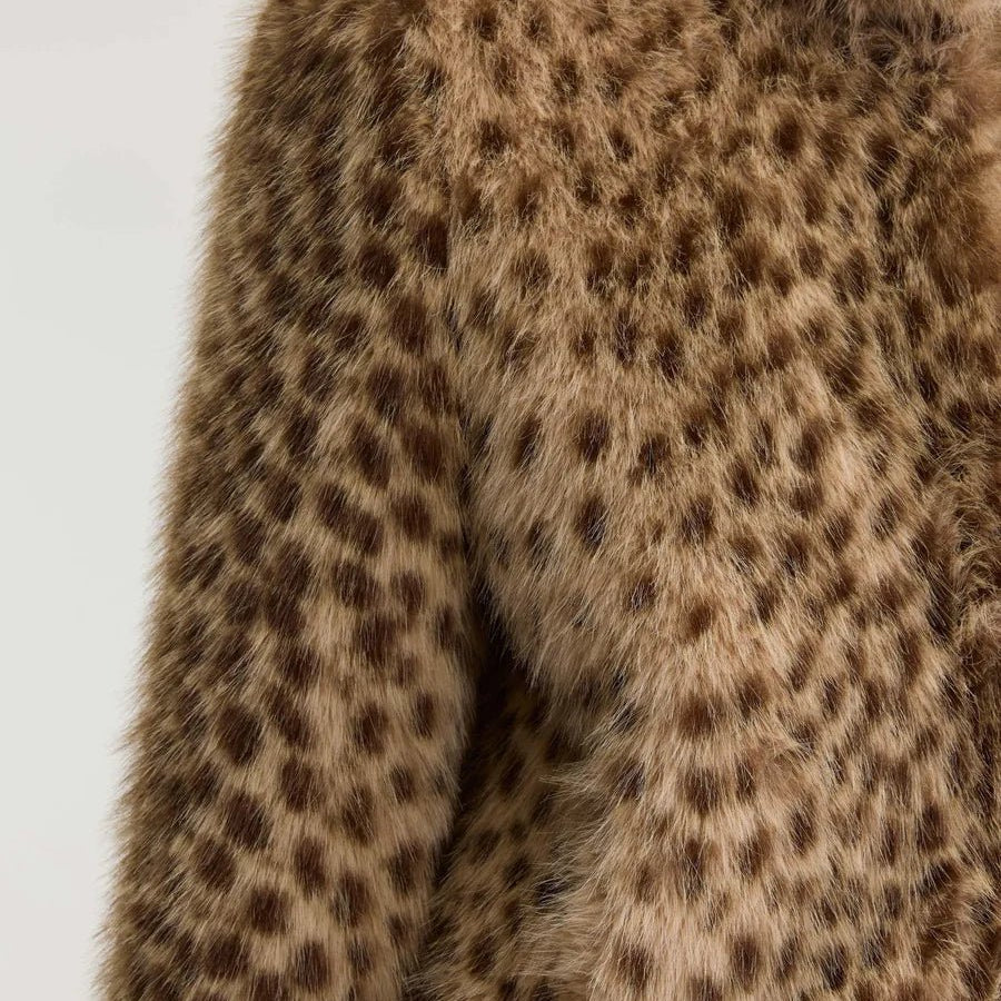 Bellerose Enjoy Faux Fur Jacket Leopard Print - Steranko Clothing Manchester