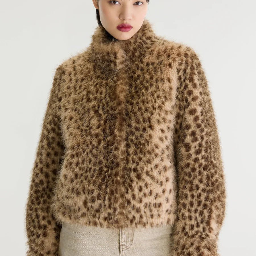 Bellerose Enjoy Faux Fur Jacket Leopard Print - Steranko Clothing Manchester