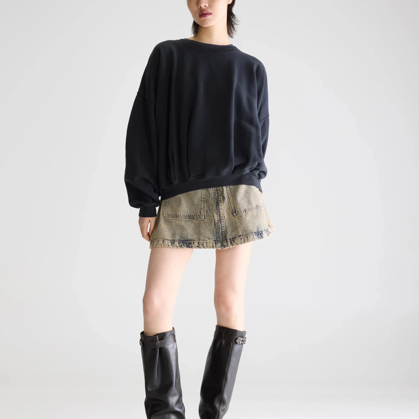 Bellerose Finko Oversized Sweatshirt Navy - Steranko Clothing Manchester
