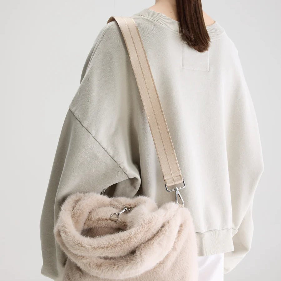 Bellerose Helga Faux-Fur Handbag Stone - Steranko Clothing Manchester