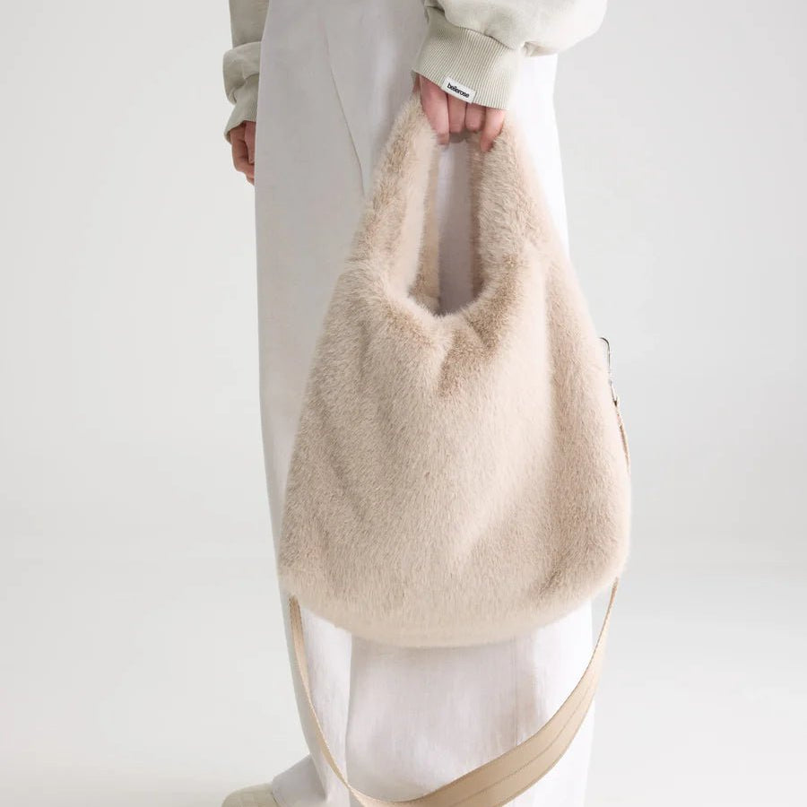 Bellerose Helga Faux-Fur Handbag Stone - Steranko Clothing Manchester