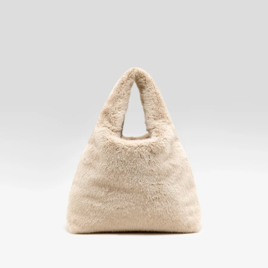 Bellerose Helga Faux-Fur Handbag Stone - Steranko Clothing Manchester