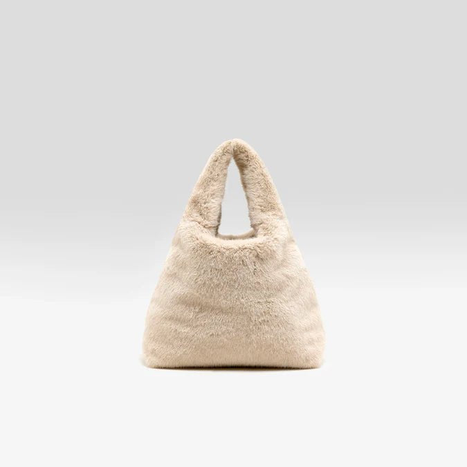Bellerose Helga Faux-Fur Handbag Stone - Steranko Clothing Manchester
