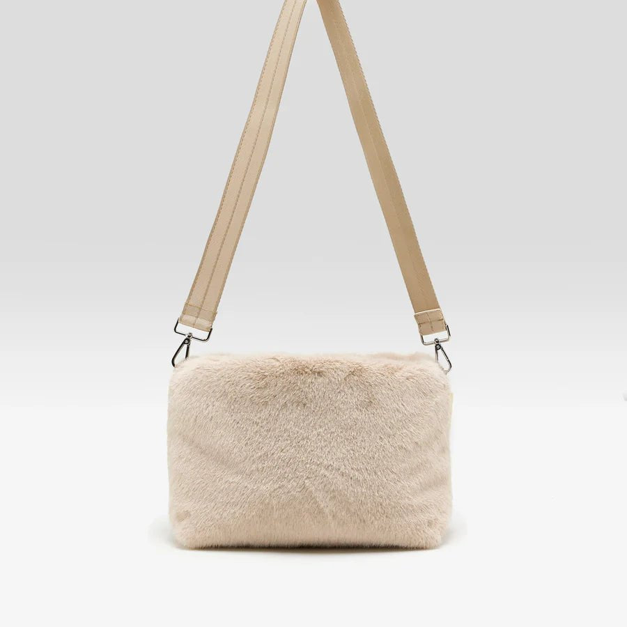 Bellerose Helga Faux-Fur Handbag Stone - Steranko Clothing Manchester