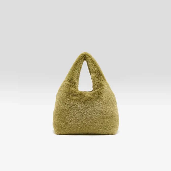 Bellerose Helga Faux-Fur Handbag Tilleul - Steranko Clothing Manchester