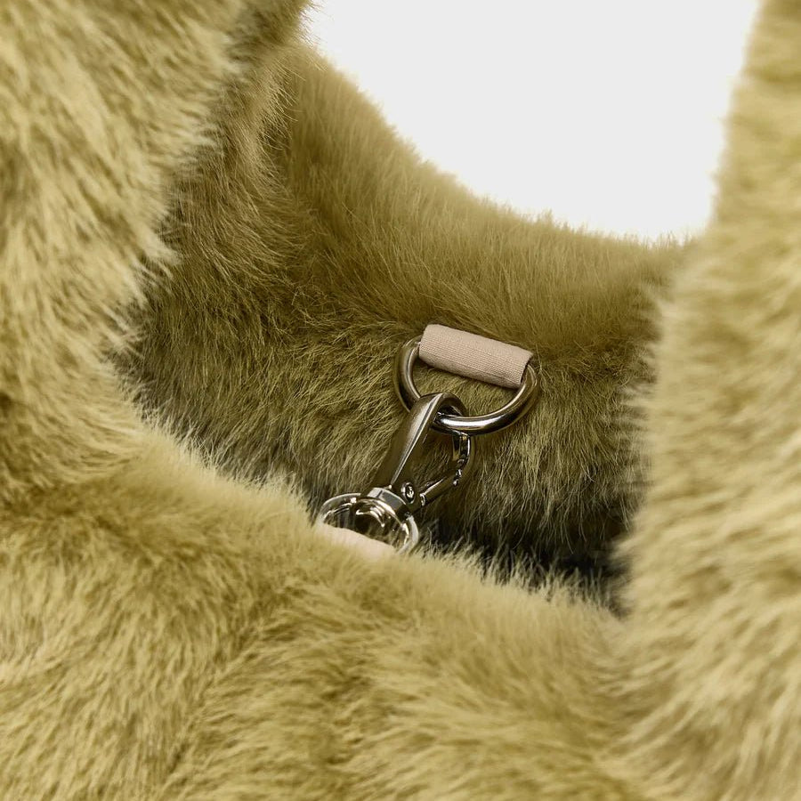 Bellerose Helga Faux-Fur Handbag Tilleul - Steranko Clothing Manchester