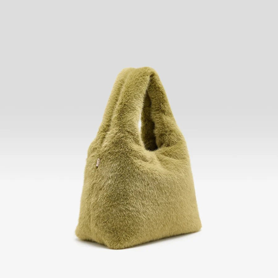 Bellerose Helga Faux-Fur Handbag Tilleul - Steranko Clothing Manchester