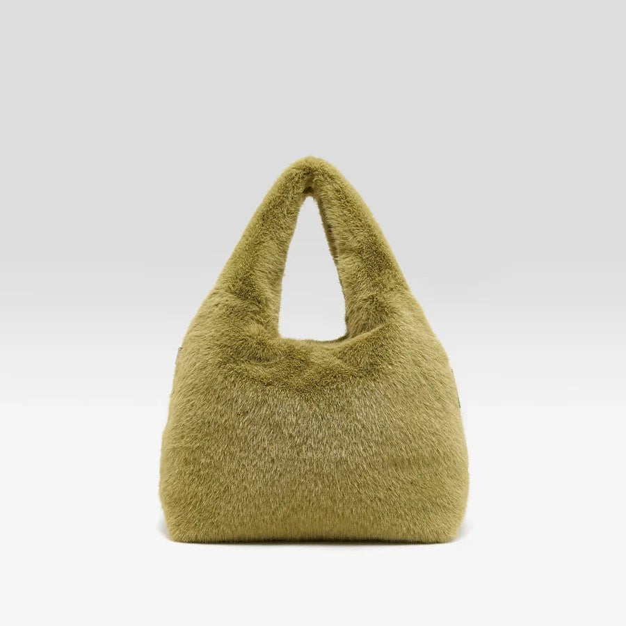 Bellerose Helga Faux-Fur Handbag Tilleul - Steranko Clothing Manchester