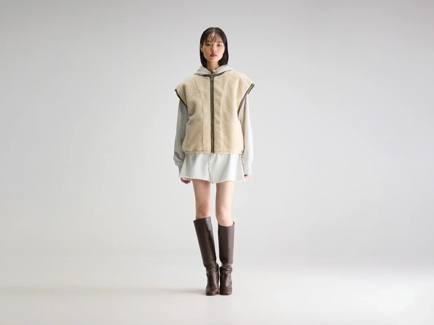 Bellerose Jano Reversible Gilet Ecru - Steranko Clothing Manchester