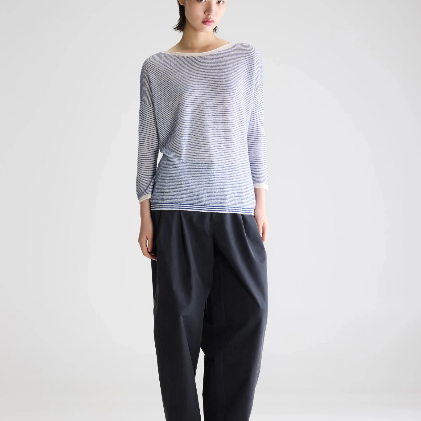 Bellerose Neep Boat Neck Sweater Stripe A - Steranko Clothing Manchester