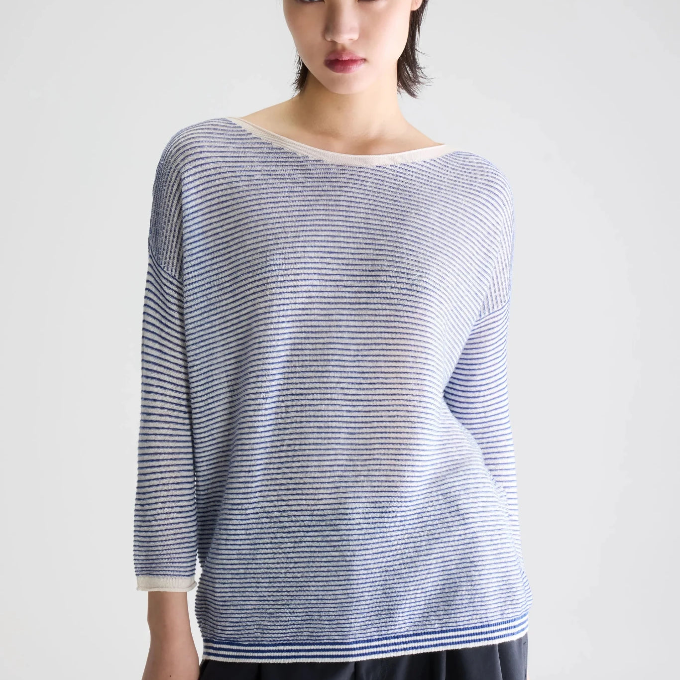 Bellerose Neep Boat Neck Sweater Stripe A - Steranko Clothing Manchester