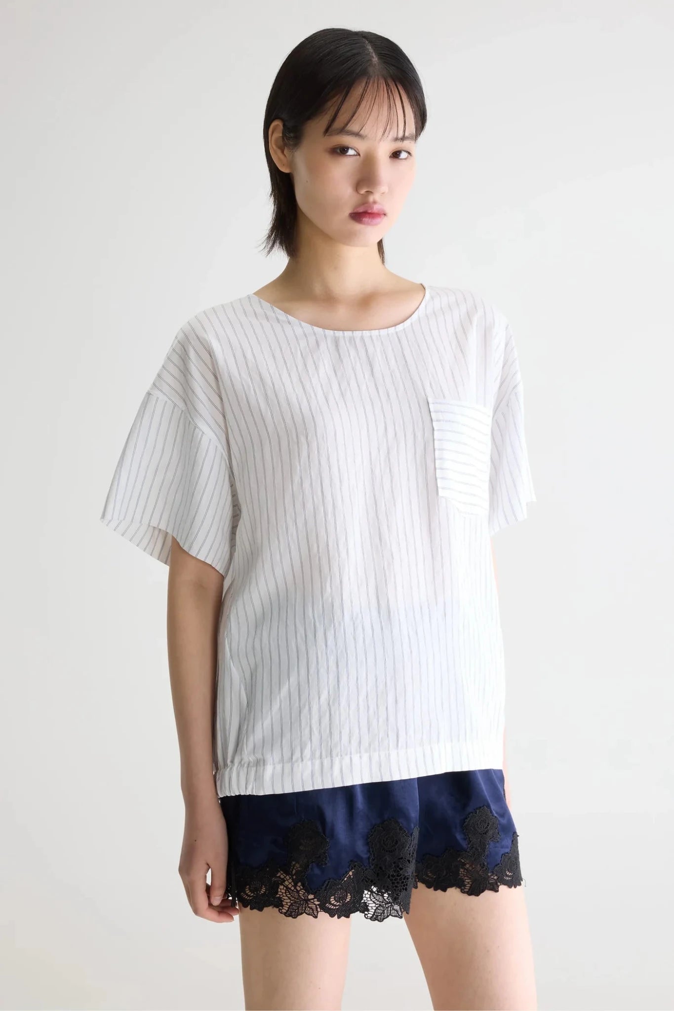 Bellerose Soleil Short Sleeve Blouse Stripe A - Steranko Clothing Manchester