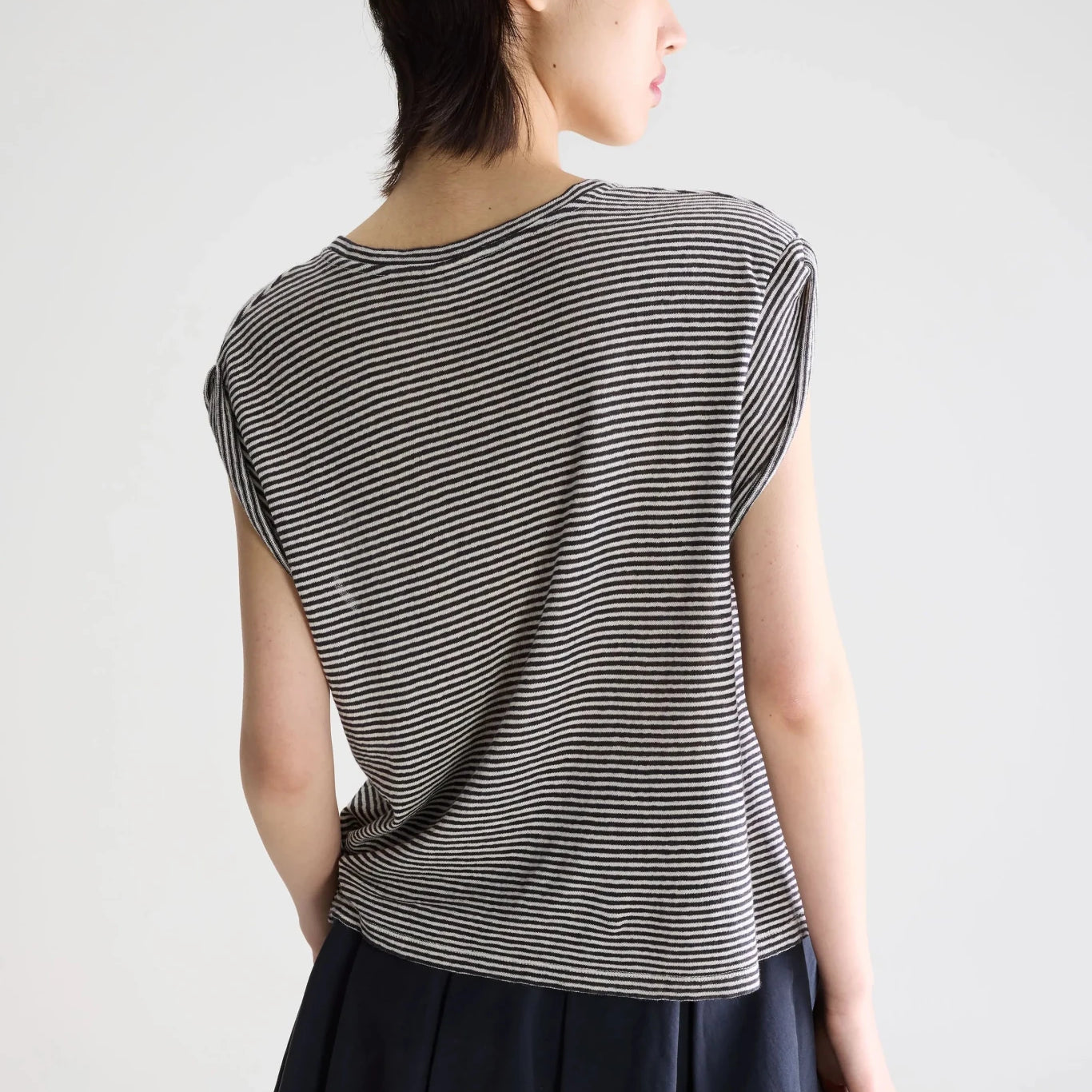 Bellerose Vlyn Sleeveless Knitted T-Shirt Stripe A - Steranko Clothing Manchester
