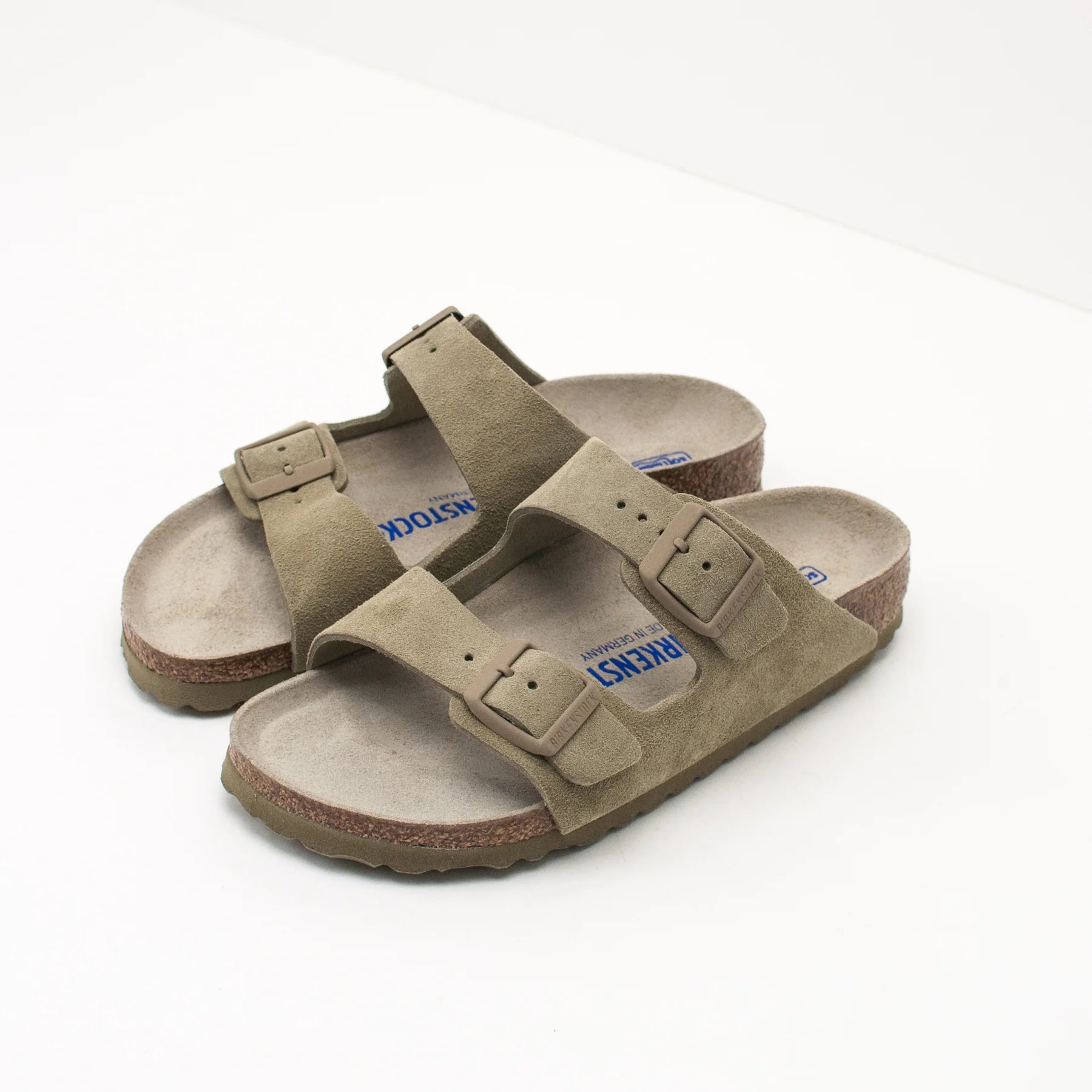 Birkenstock Arizona Soft Footbed Suede Faded Khaki - Steranko Clothing Manchester