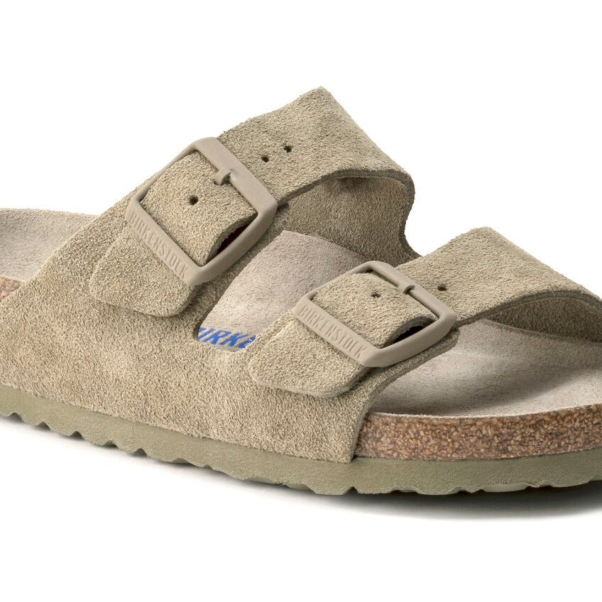 Birkenstock Arizona Soft Footbed Suede Leather Faded Khaki - Steranko Clothing Manchester