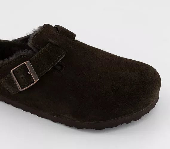 Birkenstock Boston Shearling Clogs Mocha - Steranko Clothing Manchester
