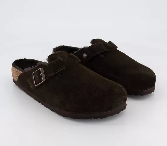 Birkenstock Boston Shearling Clogs Mocha - Steranko Clothing Manchester