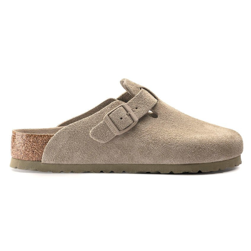 Birkenstock Boston Soft Footbed Suede Leather - Faded Khaki - Steranko Clothing Manchester