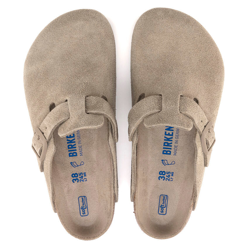 Birkenstock Boston Soft Footbed Suede Leather - Faded Khaki - Steranko Clothing Manchester