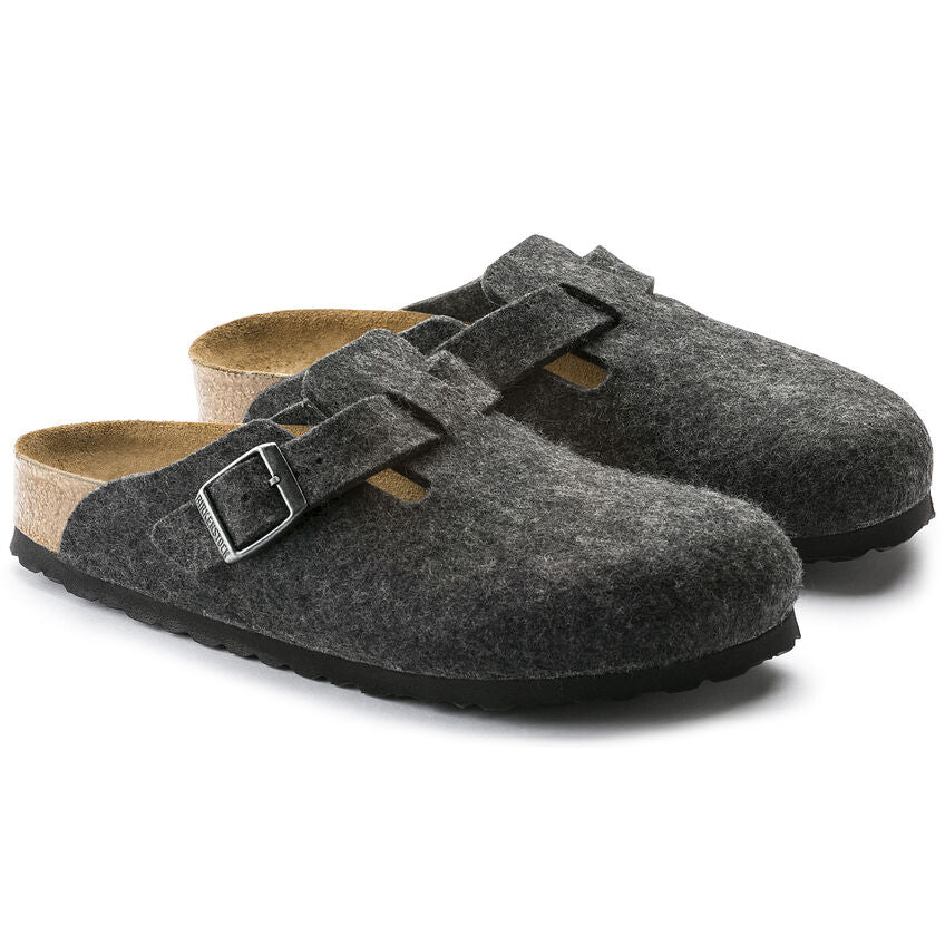 Birkenstock Boston Wool Felt Anthracite - Steranko Clothing Manchester