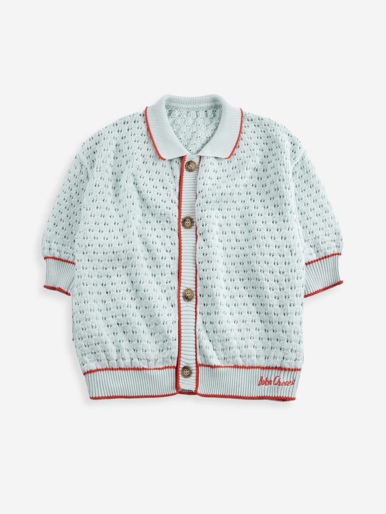 Bobo Choses Openwork Knitted Cardigan Lt Blue - Steranko Clothing Manchester
