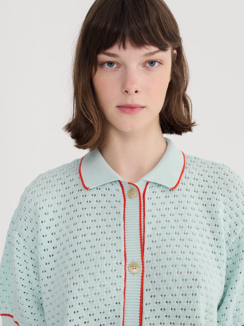 Bobo Choses Openwork Knitted Cardigan Lt Blue - Steranko Clothing Manchester